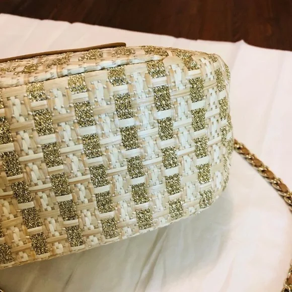 ❤️SOLD❤️Tory Burch Marion Woven Shimmery Shoulder Bag - Picture 9 of 15